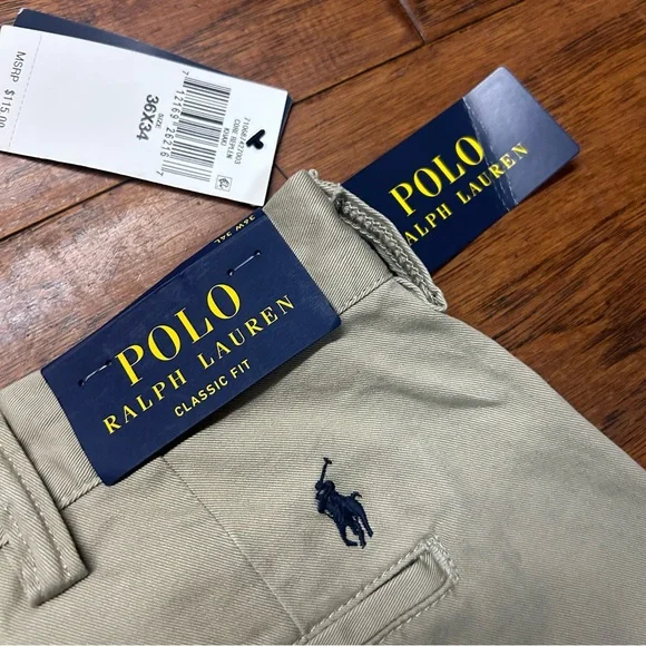 Polo by Ralph Lauren Men's classic fit Khaki Chinos